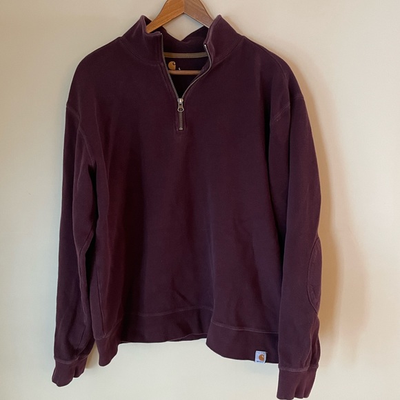 Carhartt Other - Carharrt Men’s Burgundy Quarter Zip Long Sleeve Size Large